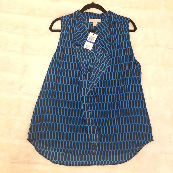 MICHAEL Michael Kors Tops - NWT Michael Kors Seamless Pattern Sleeveless Top/Blouse with ruffle on front XL